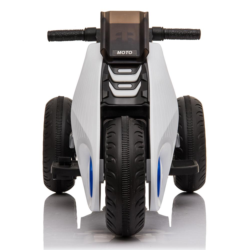 6V Kids Ride On Motorcycle Car Battery Powered 3 Wheels Bicycle Electric Toy, Double Drive Ride On Toys Motorized Cars for Kids, Christmas Gifts Car for Boys Girls 2-6 to Ride on Park, White, Q6874