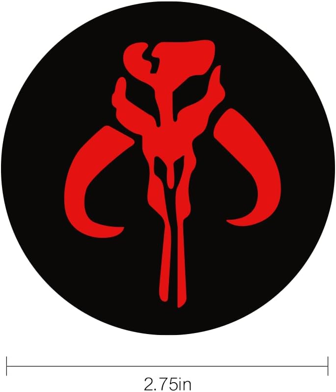 Car Coasters for Mandalorian Warriors Skull 2PCS 2.75" Car Cup Holder Coasters for Star Wars Red Mandalorian Logo Car Cup Holder Insert Coasters by FLYEEGO