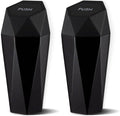 JUSTTOP Car Trash Can with Lid, Diamond  Small Automatic Portable Trash Can, Easy to Clean, Used in Car Home Office Interior Accessories, 2PCS (Black)