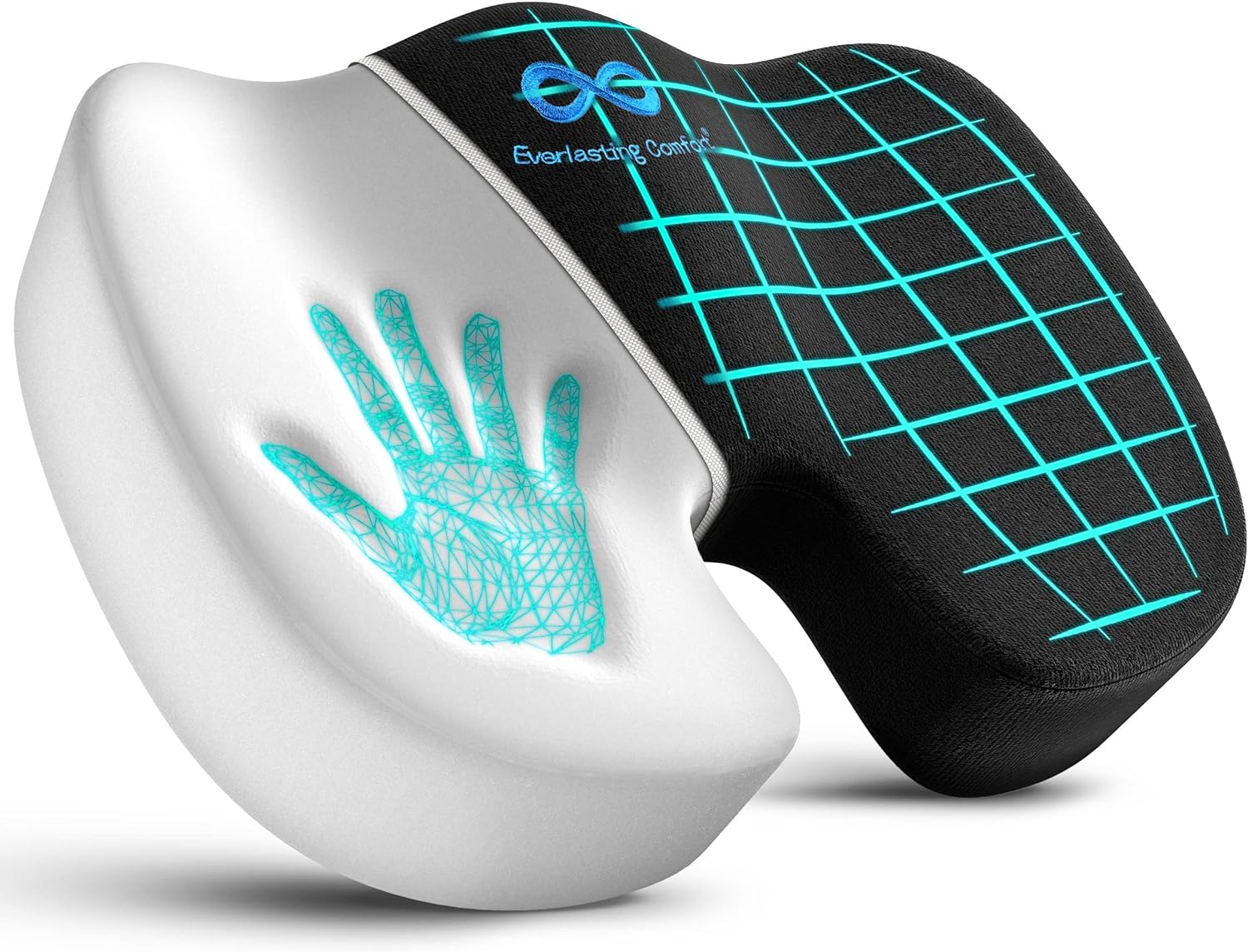 Everlasting Comfort – The Original Seat Cushion for Desk Chair, Enhances Posture and Support, Non-Slip, Ideal Tailbone Cushions for Pressure Relief - Multi-Use Gaming, Car, Office Chair Cushion