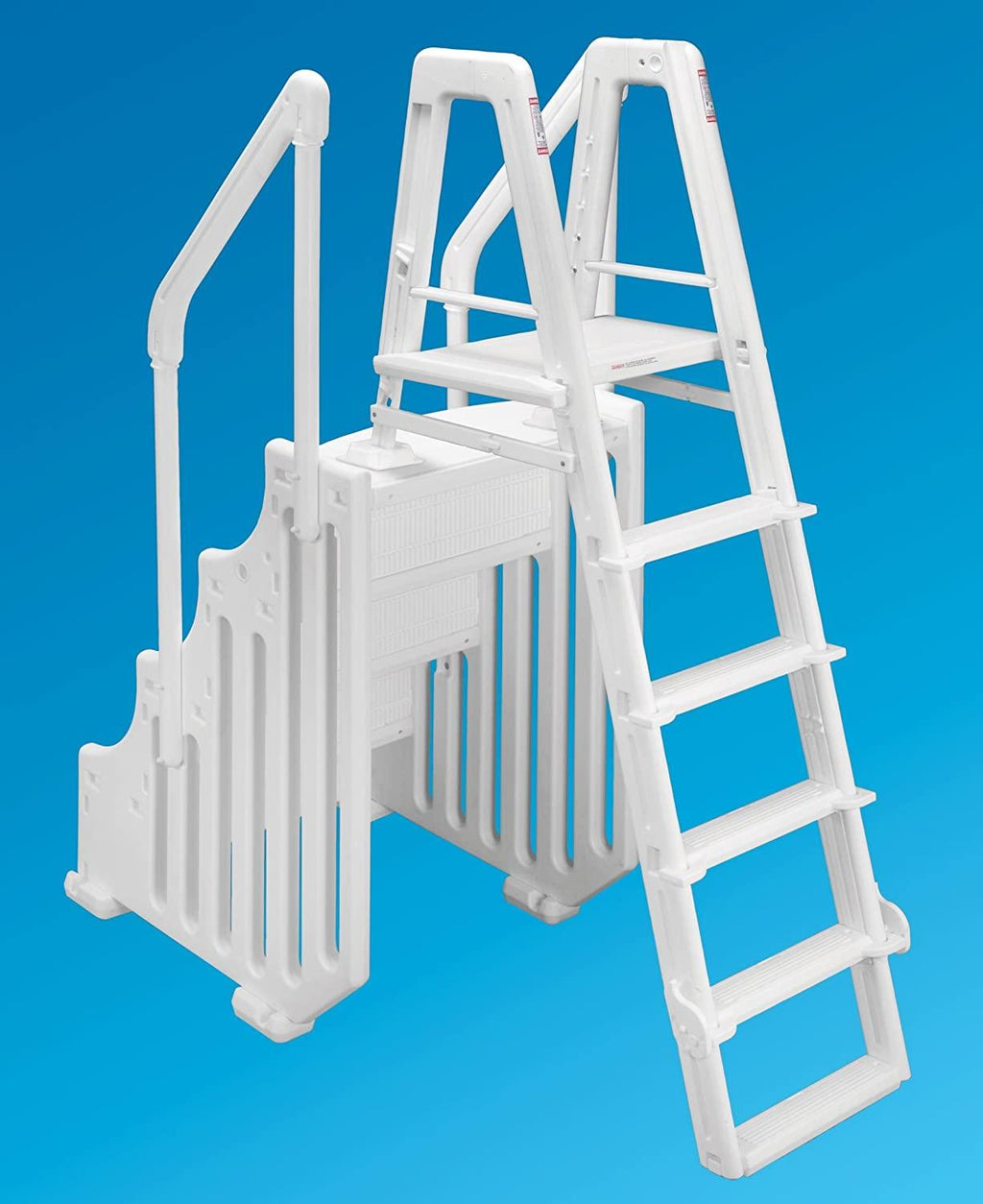 Ocean blue Above Ground Swimming Pool Mighty Step and Safety Ladder Set (38-inch Wide)