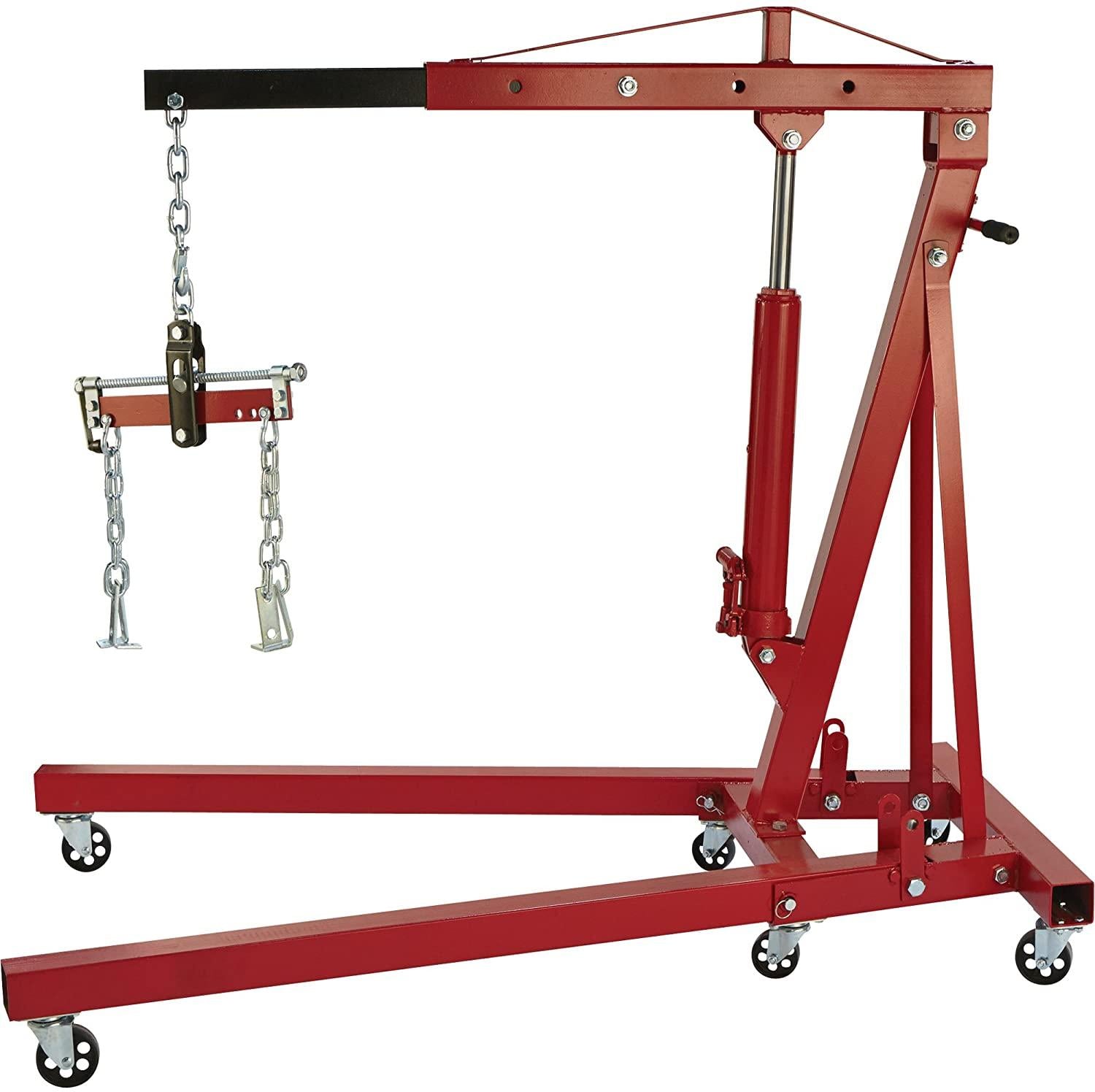 Strongway Hydraulic Engine Hoist with Load Leveler - 2-Ton Capacity, 1in.-82 5/8in. Lift Range NO250098
