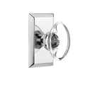 Studio Plate 2-3/8 in. Backset Bright Chrome Privacy Bed/Bath Oval Clear Crystal Glass Door Knob