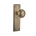 York Plate 2-3/8 in. Backset Antique Brass PassaHall/Closet Deco Door Knob