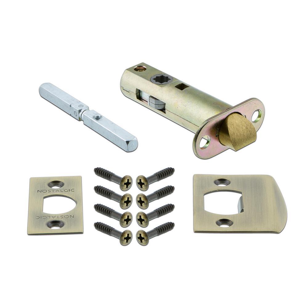 York Plate 2-3/8 in. Backset Antique Brass PassaHall/Closet Deco Door Knob