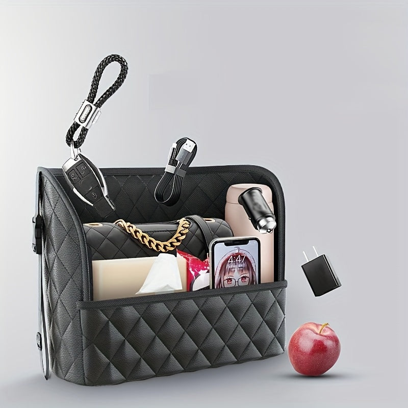 Organize Your Car With This Stylish PU Leather Handbag Holder - Keep Your Belongings Secure And Within Reach!