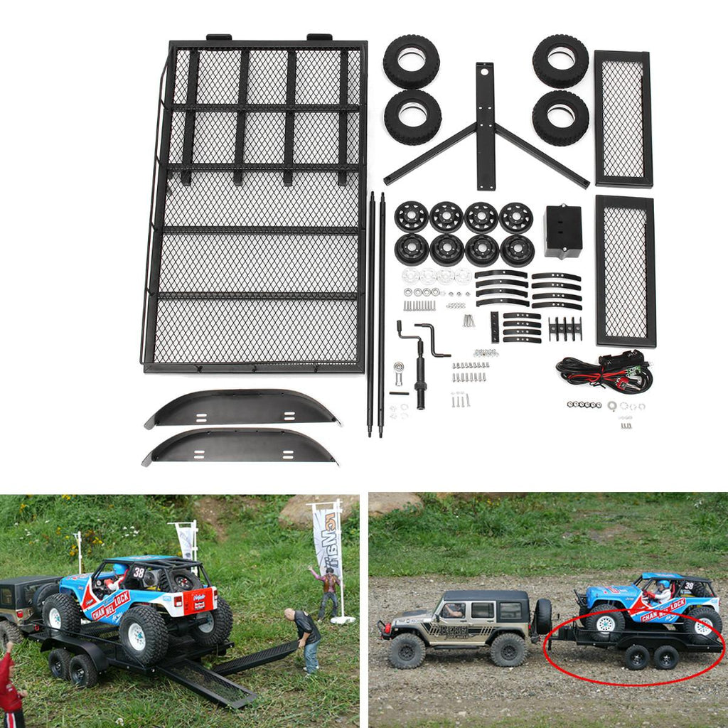 Xtra Speed 1:10 Heavy Duty Truck and RC Cars Trailer Crawler Truck EP #XS-59619 Suitable for Any 1/8 or 1/10 Car or Truck With Tow Hook Mounting Point