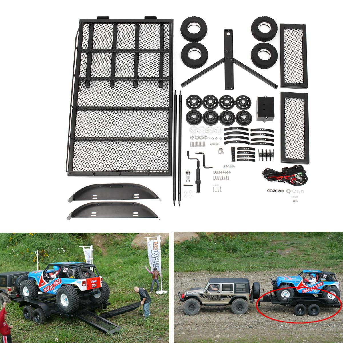 Xtra Speed 1:10 Heavy Duty Truck and RC Cars Trailer Crawler Truck EP #XS-59619 Suitable for Any 1/8 or 1/10 Car or Truck With Tow Hook Mounting Point