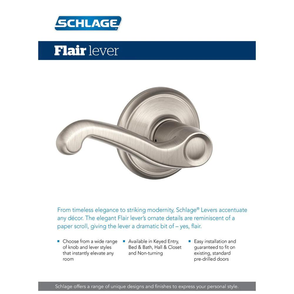 Flair Bright Brass Left Handed Dummy Door Lever