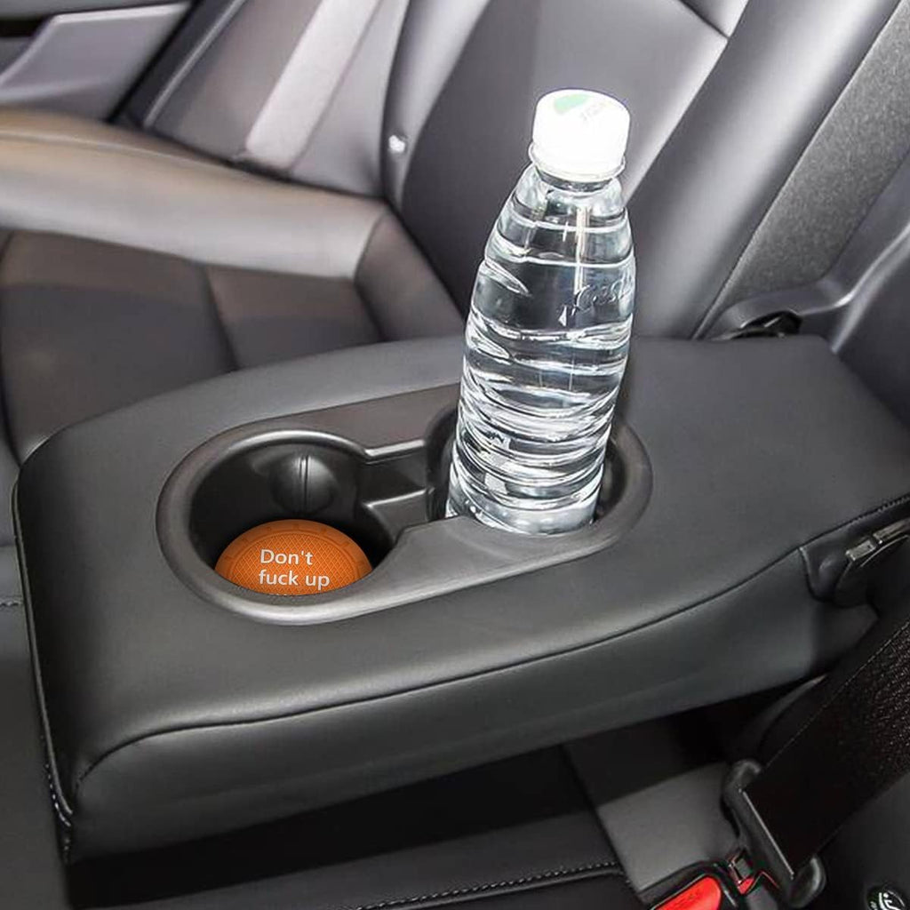 8sanlione Car Cup Coaster, 4Pcs 2.75 Inch Auto Cup Holder Insert Coasters, Anti-Slip Waterproof Embedded Drink Mat, Automotive Interior Accessories for Men and Women (D Orange/4PCS)