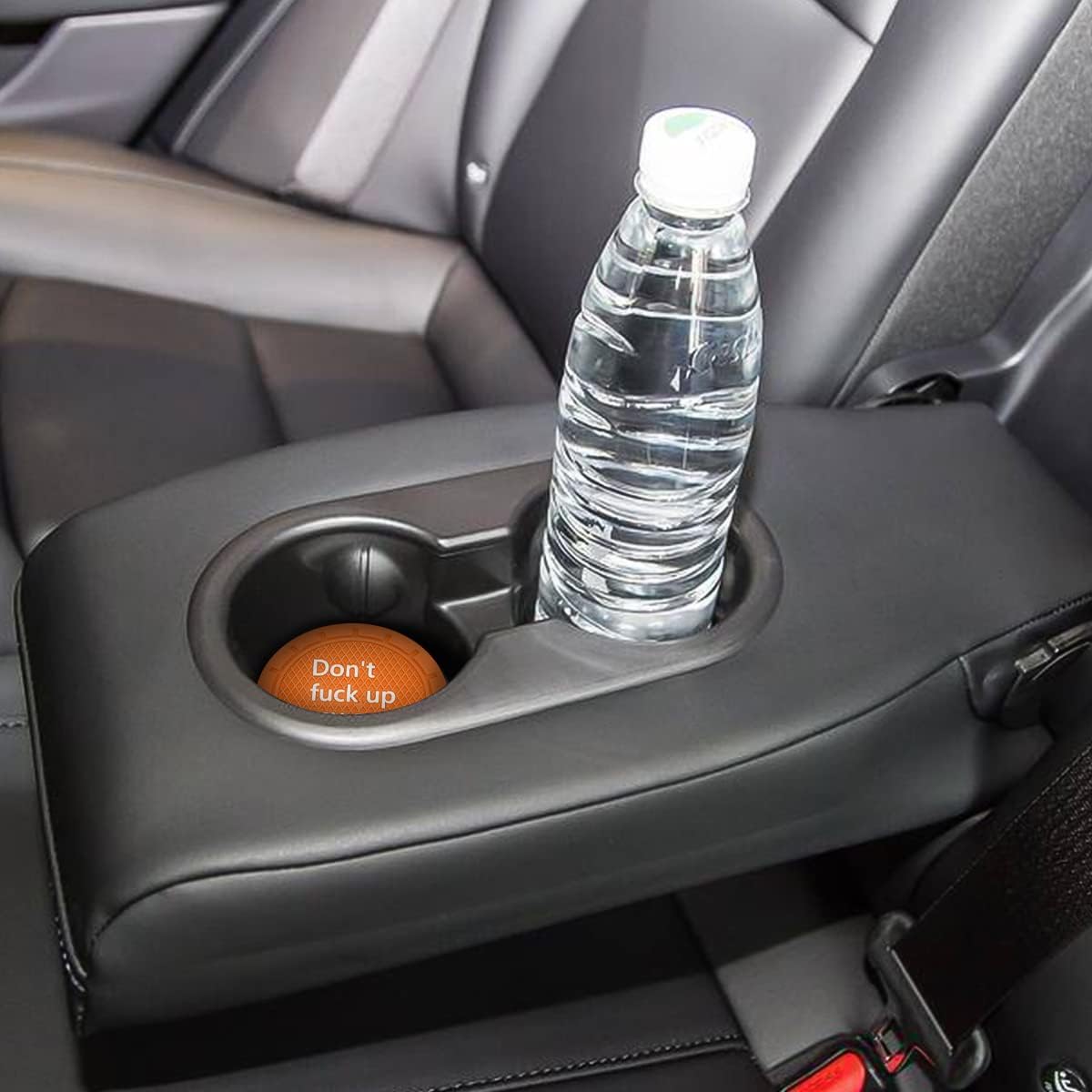 8sanlione 2 Pack Car Cup Holder Coasters, 2.75 Inch Non-Slip PVC Insert Cup Coaster, Anti-Scratch Auto Cup Mats for Women Men, Vehicle Interior Accessories for Car, SUV, Truck (D Orange/2PCS)