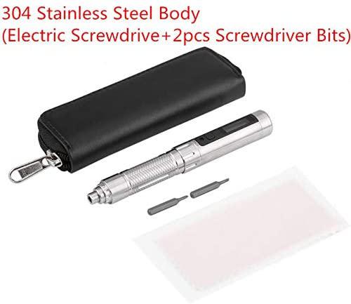 Screwdriver ES120 Electric Screwdriver Bits Set Electric Motion Control Rechargeable Screwdriver Kit with 2 Bits Hand Tools - (Color: 304  Steel)