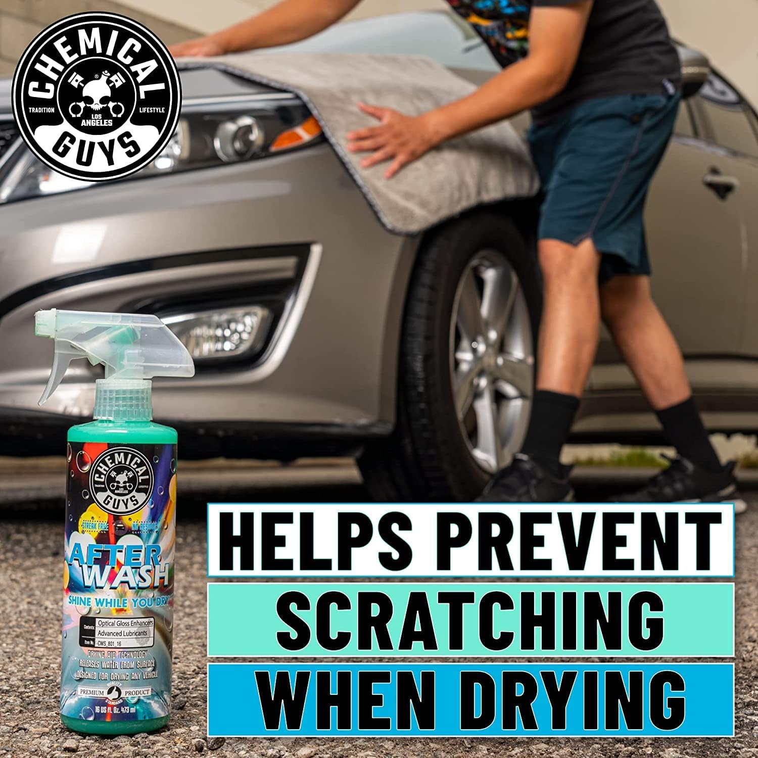 Chemical Guys CWS_402_64A Car Wash, Dry &amp; Shine Bundle - Mr. Pink Foaming Car Wash Soap, 64 oz (Half Gallon) + After Wash Gloss Boosting Drying Aid (16 oz) (2 Items) Works on Cars, Trucks, SUVs