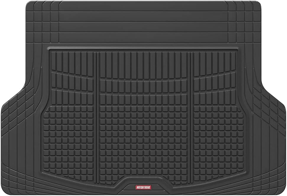 Motor Trend Premium FlexTough All-Protection Cargo Mat Liner – w/Traction Grips &amp; Fresh , Heavy Duty Trimmable Trunk Liner for Car Truck SUV, Black (OF-985-BK)