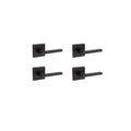 Halifax Square Matte Black Privacy Bed/Bath Door Lever (4-Pack)