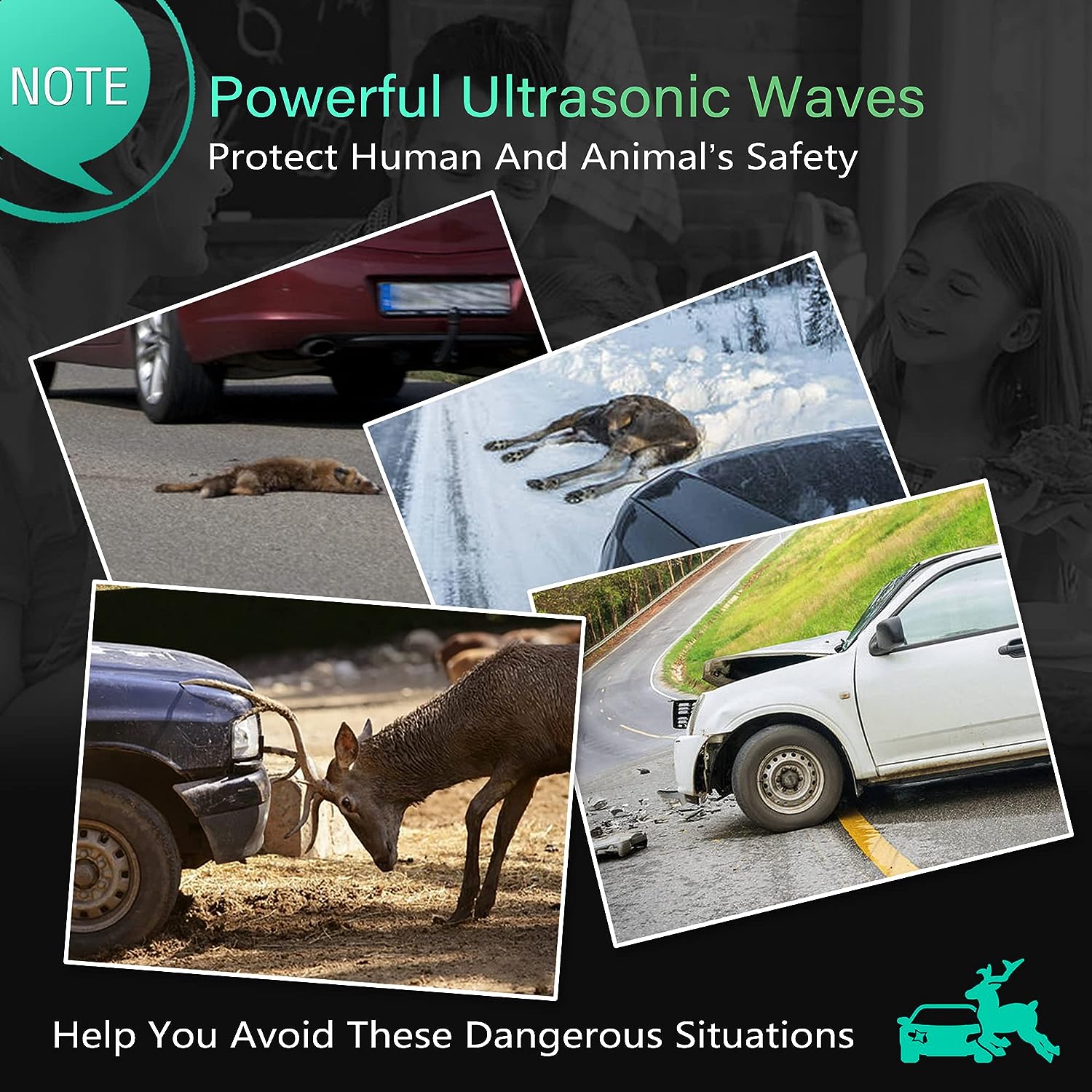 Elook Upgraded Deer Whistles for Car, Deer Horn for Car, Save Deer Whistle for Vehicles, Trunks, Motorcycle, Three-Horn, 4 Pack (Patented Product)