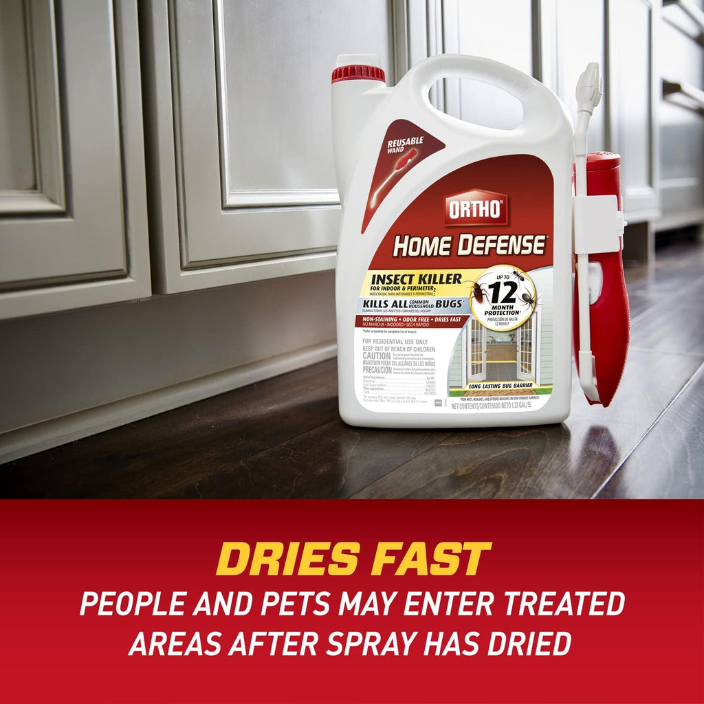 Ortho Home Defense Insect Killer for Indoor &amp; Perimeter2 and Refill Bundle: Long Lasting Bug Barrier, Kills Ants, Roaches, Spiders, 1 gal.
