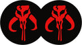 Car Coasters for Mandalorian Warriors Skull 2PCS 2.75" Car Cup Holder Coasters for Star Wars Red Mandalorian Logo Car Cup Holder Insert Coasters by FLYEEGO