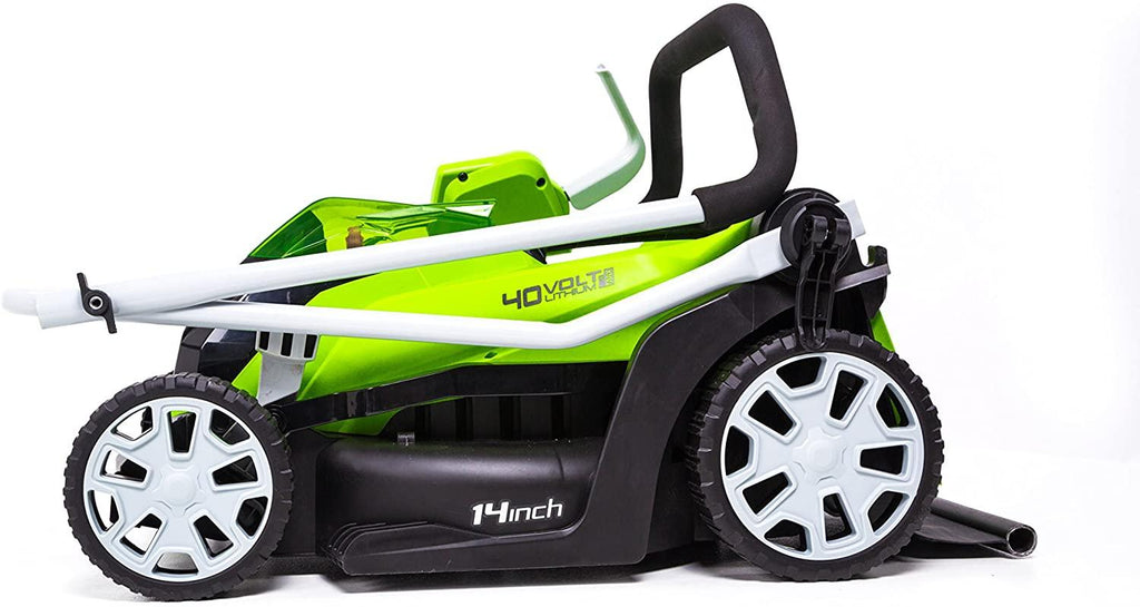 Greenworks 40V 14 Inch Cordless Lawn Mower, 4Ah Battery and Charger Included MO40B410