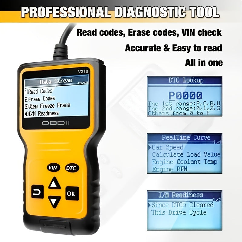 Car OBD2 Scanner Code Reader Engine Fault Code Reader Scanner CAN Diagnostic Scan Tool For All OBD II Protocol Cars Since 1996