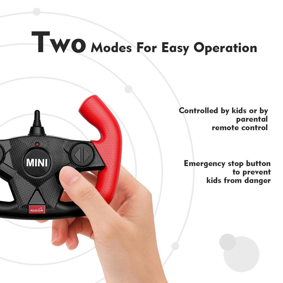 12V Electric Mini Countryman Licensed Kids Ride On Car Remote Controller White