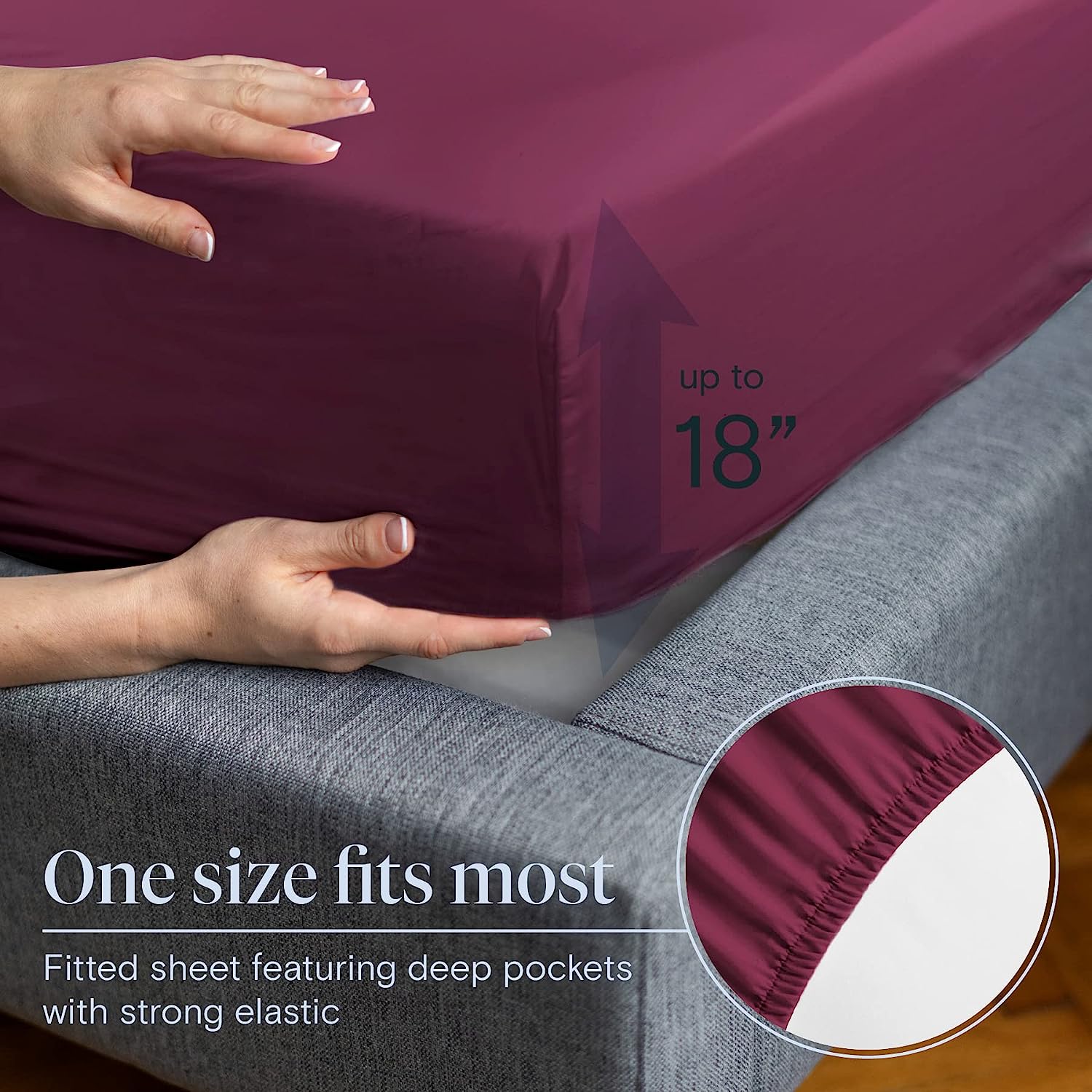 LuxClub Twin XL Sheets Set - Soft Twin Bed Sheets for Boys and Girls, 4 PC Deep Pockets 18" Eco Friendly Wrinkle Free Kids Fitted Sheets Machine Washable Hotel Bedding Silky Soft - Eggplant Twin XL