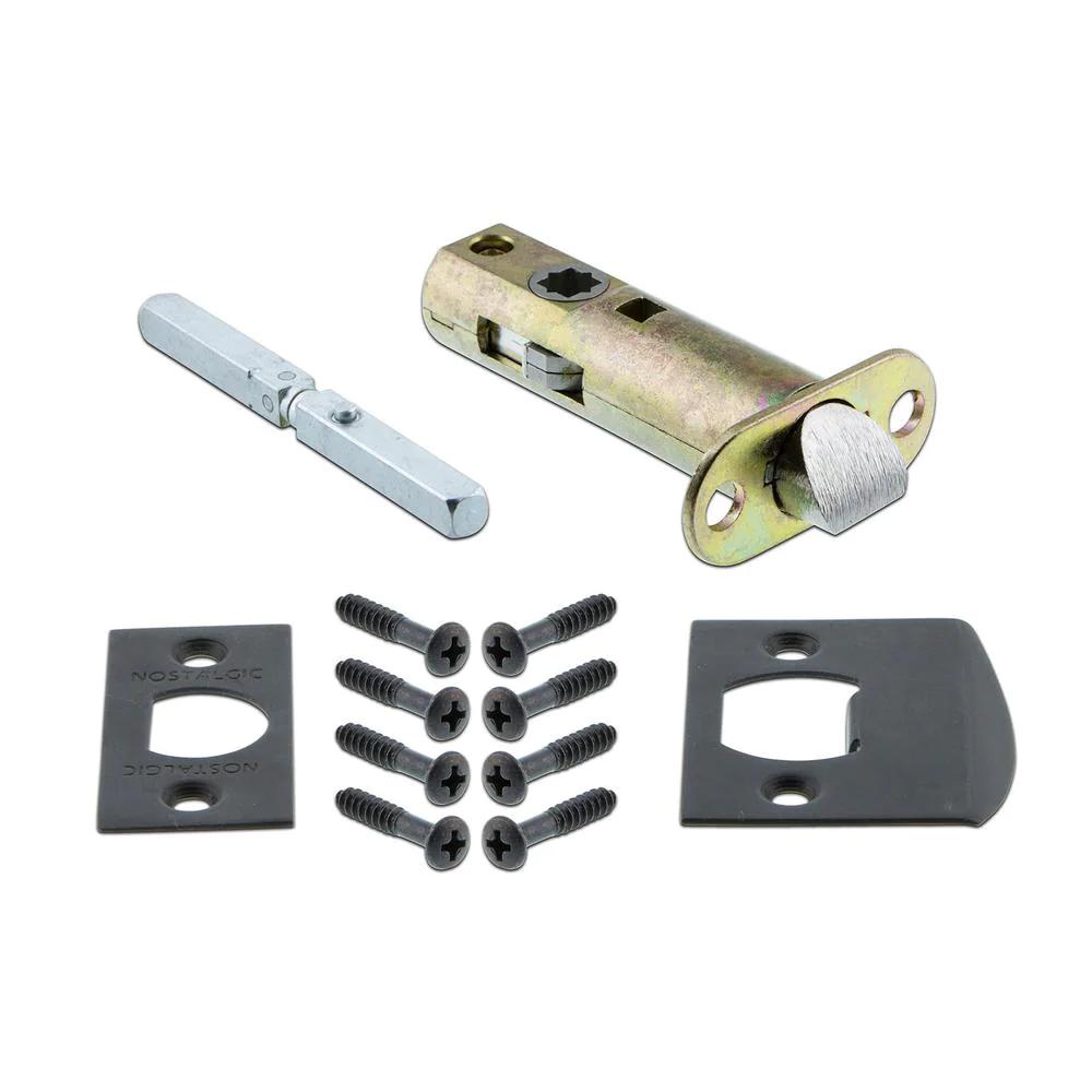 York Plate 2-3/8 in. Backset Oil-Rubbed Bronze PassaHall/Closet Black Porcelain Door Knob