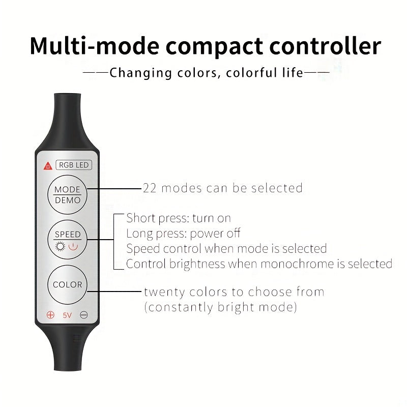 7-color Car Interior Lights, Decorative Ambient Lights Neon RGB LED Strips  USB Fiber Optic Lights