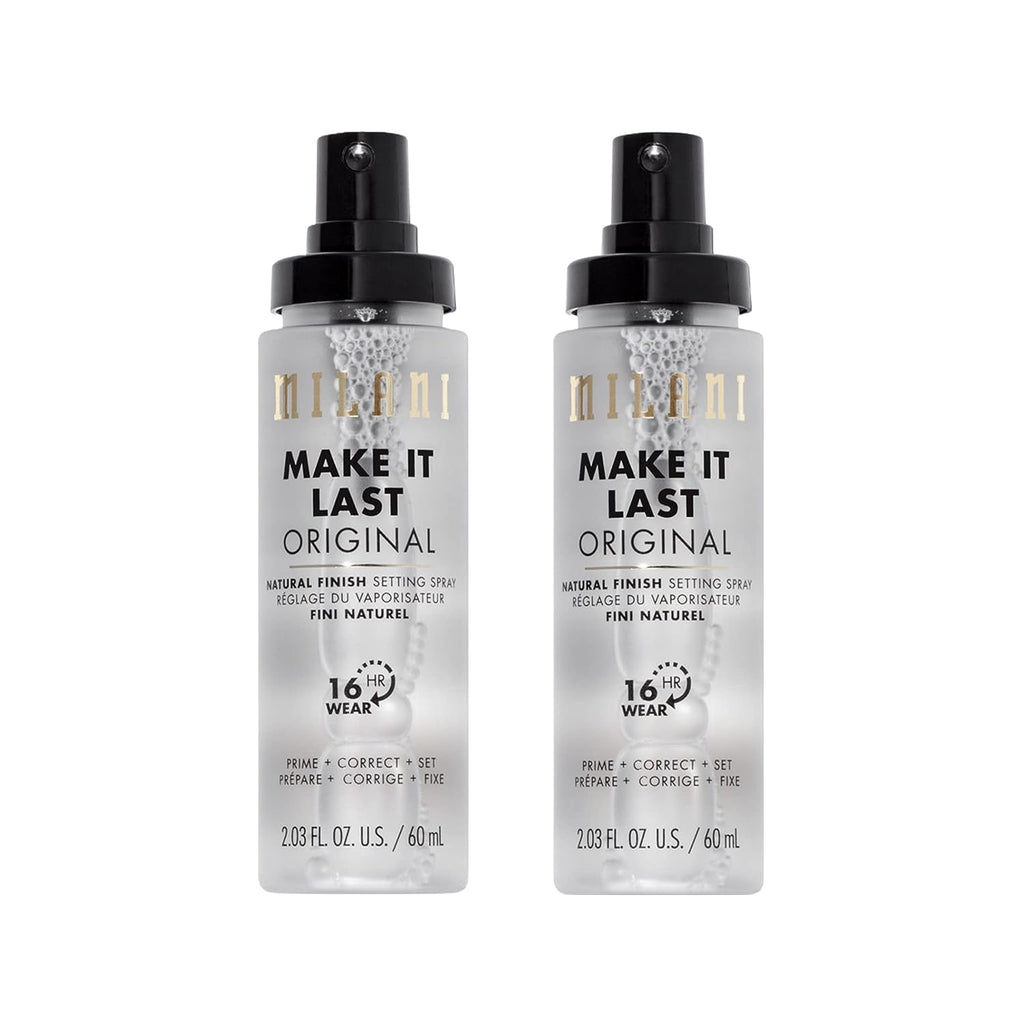 Milani Make It Last 3-in-1 Setting Spray and Primer- Prime + Correct + Set - Makeup Finishing Spray and Primer - Long Lasting Makeup Primer and Spray - 2 Pack
