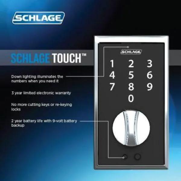 Touch Keyless Touchscreen Deadbolt with Century Trim