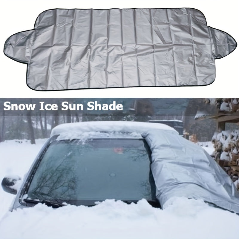 Foldable Car Windshield Cover - Protect Your Car From Snow, Sun, And Rain - Easy To Install And Remove