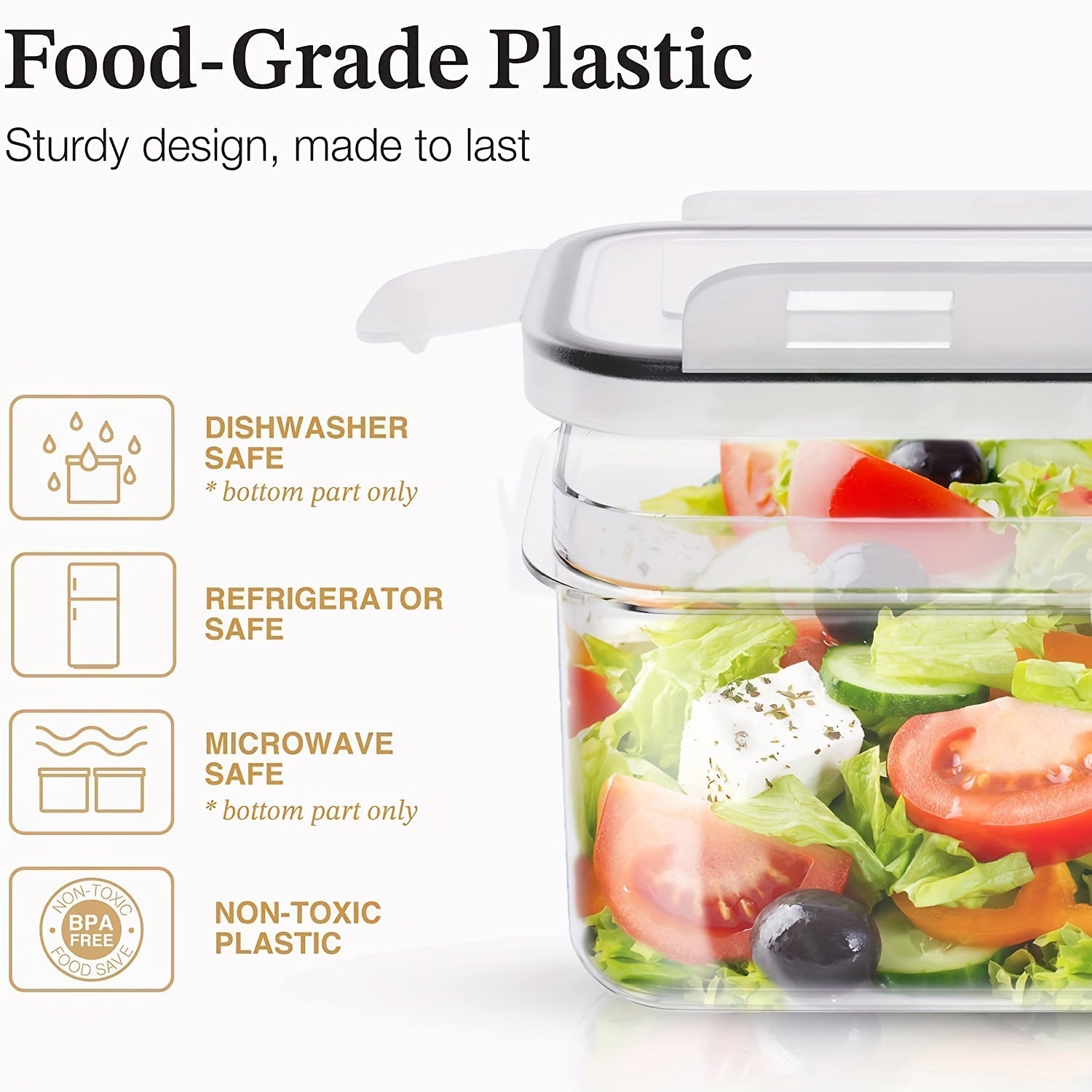 24pcs Airtight Food StoraContainers With Lids, BPA Kitchen StoraContainers For Dry Food, Flour And Sugar, With Lables &amp; Marker Pen