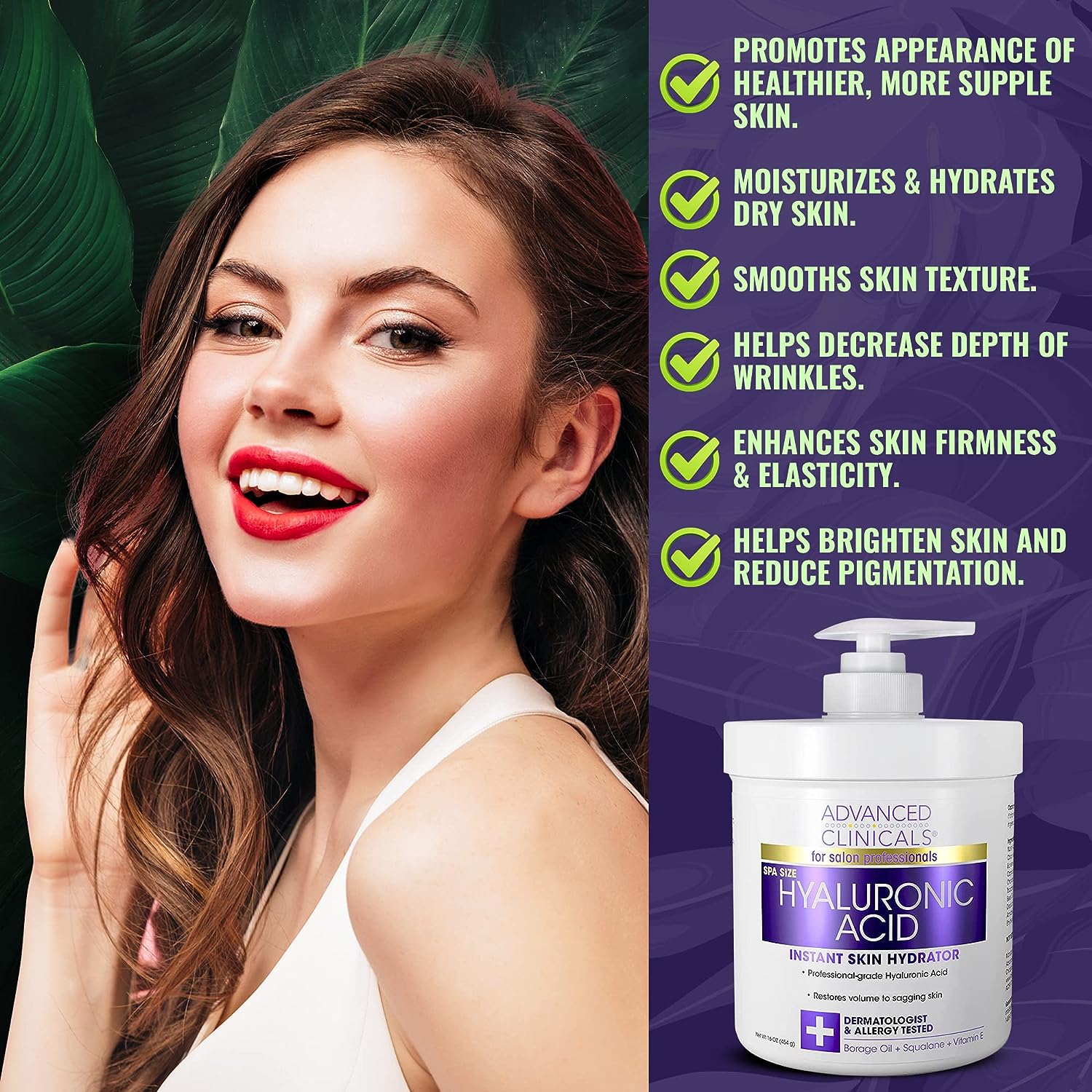 Advanced Clinicals Retinol Cream + Hyaluronic Acid Body Lotion &amp; Face Moisturizer Skin Care Set | Fragrance Free Retinol Body Cream &amp; Hyaluronic Acid Lotion For Crepey Skin, Stretch Marks, &amp; Dry Skin