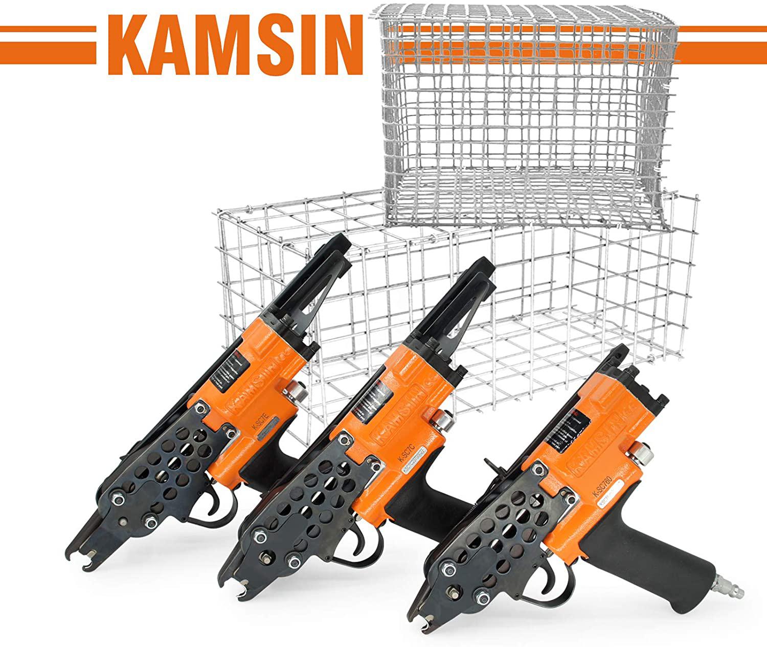 K-SC760 16 GauPneumatic C Ring Gun, 1/2-Inch 3.0-4.8mm Closure Diameter Hog Ring Staples, Automatic Hog Ring Plier, Hog Ring Tool for Fencing, Cages (K-SC760 C Ring Gun)