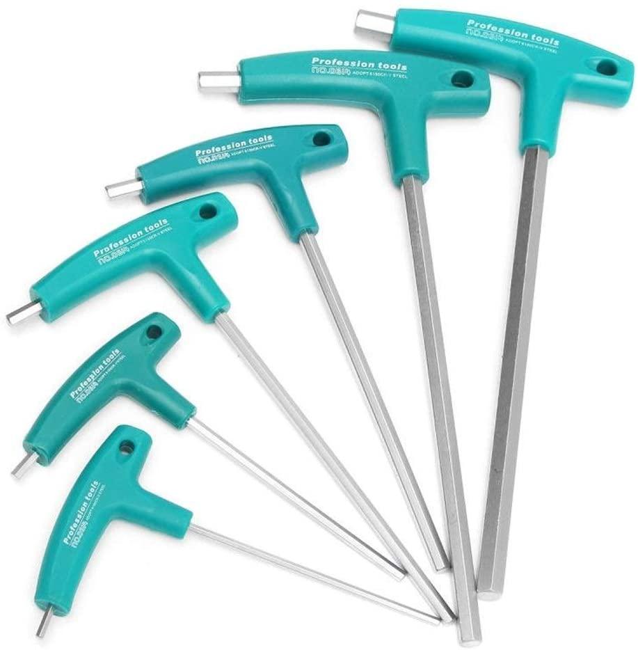 Peixiang Sturdy Household Universal Hand Tools, 6Pcs Hexwrench Allen Key T Allen Wrench CRV Safety