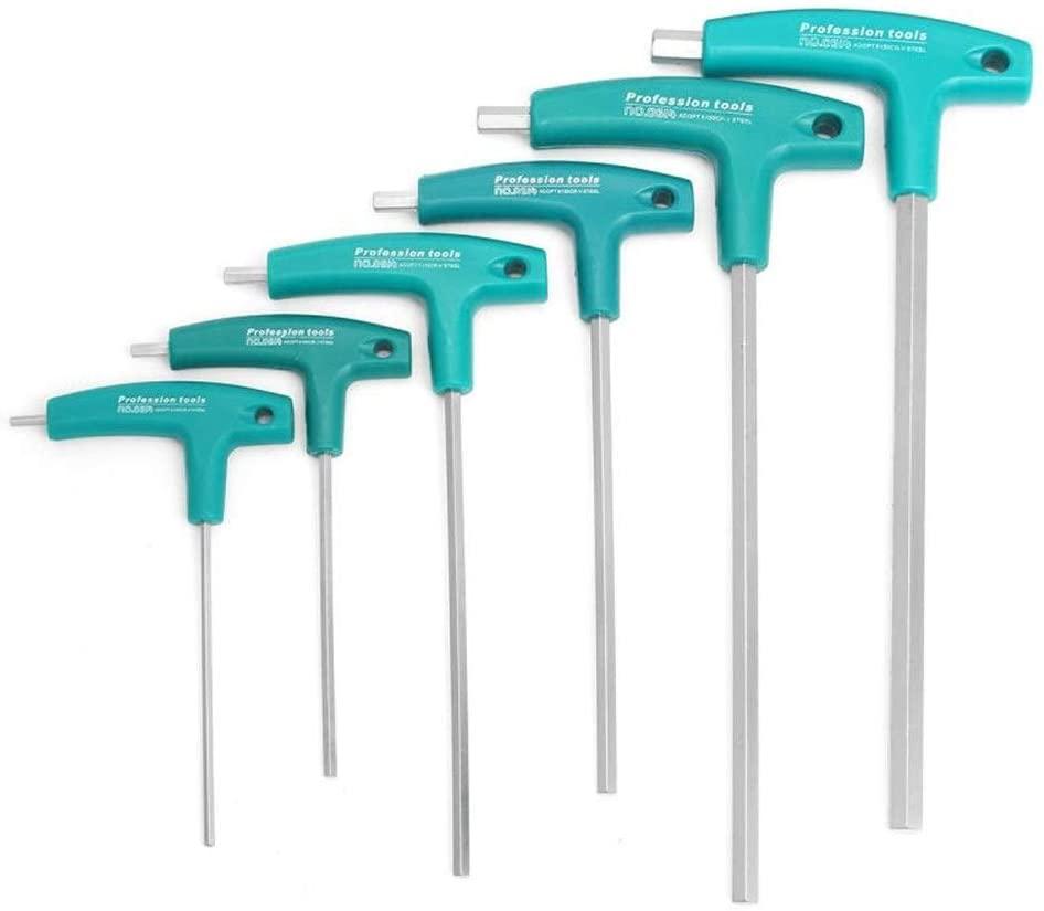 Peixiang Sturdy Household Universal Hand Tools, 6Pcs Hexwrench Allen Key T Allen Wrench CRV Safety