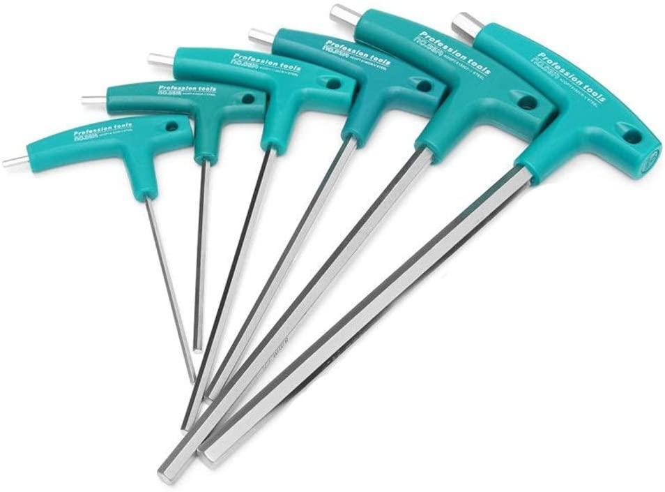 Peixiang Sturdy Household Universal Hand Tools, 6Pcs Hexwrench Allen Key T Allen Wrench CRV Safety