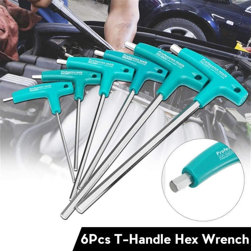 Peixiang Sturdy Household Universal Hand Tools, 6Pcs Hexwrench Allen Key T Allen Wrench CRV Safety