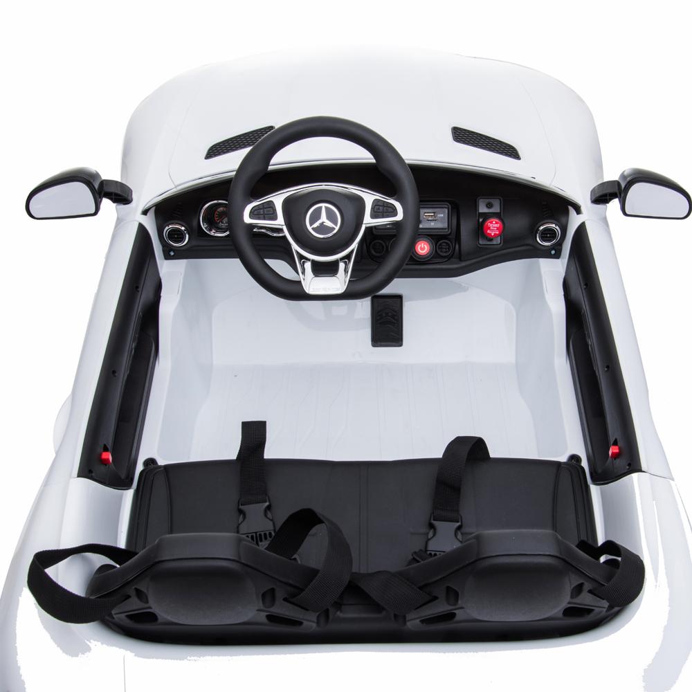 kids Ride On Toys 12 Volt Car, URHOMEPRO Electric Power Wheels Car, Ride On Cars for 3-6 Years Toddlers, Ride On Truck Car w/ Remote Control, 3 Speeds, Spring Suspension, LED Light, White, W5673