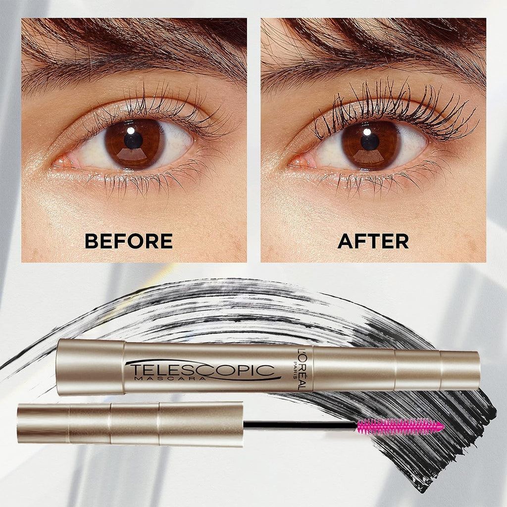 L’Oréal Paris Makeup Telescopic Original Lengthening Mascara, Carbon Black, 0.27 Fl Oz (Pack of 1)