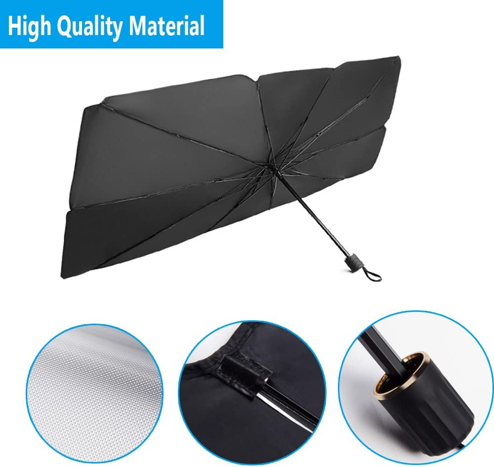 Coricha Windshield Sunshade Umbrella Brella Shade for Car Sun Shade Cover 31 * 57" As Seen on TV UV Block Front Window Heat Insulation Protection (Red Eyes)