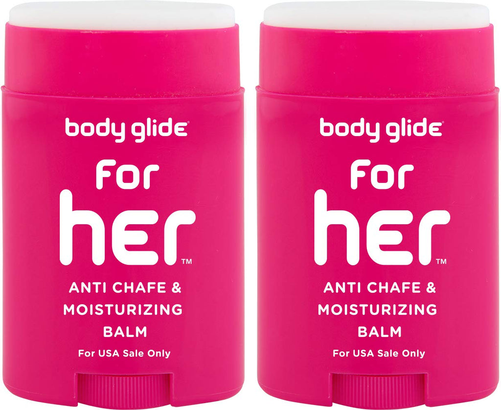 BodyGlide For Her Anti Chafe Balm: anti chafing stick. Prevent rubbing leading to chafing, raw skin, and irritation: 1.5oz-2pack &amp; Body Glide Original Anti-Chafe Balm