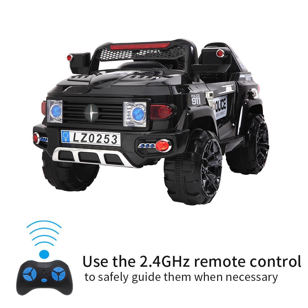 UBesGoo 12V Kids Battery Powered Electric Red 4-Wheeler Ride-On Car with LED Headlights, Music, Remote Control - Black