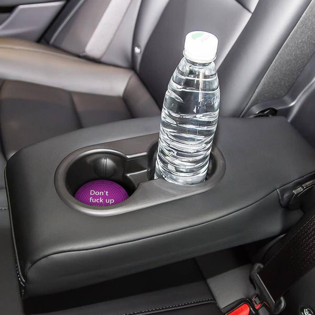 8sanlione Car Cup Coaster, 4Pcs 2.75 Inch Auto Cup Holder Insert Coasters, Anti-Slip Waterproof Embedded Drink Mat, Automotive Interior Accessories for Men and Women (D Purple/4PCS)