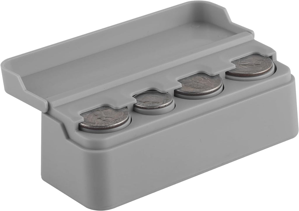 SINGARO Coin Holder for Car, Universal Car Coin Change Organizer, Car Coin Holder Compatible with Coins of Different Sizes, Car Interior Accessories, Suitable for Most Cars, Trucks(Gray，2 Pack)