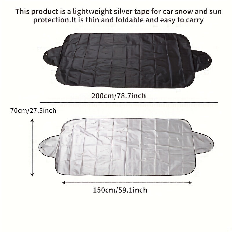 Foldable Car Windshield Cover - Protect Your Car From Snow, Sun, And Rain - Easy To Install And Remove