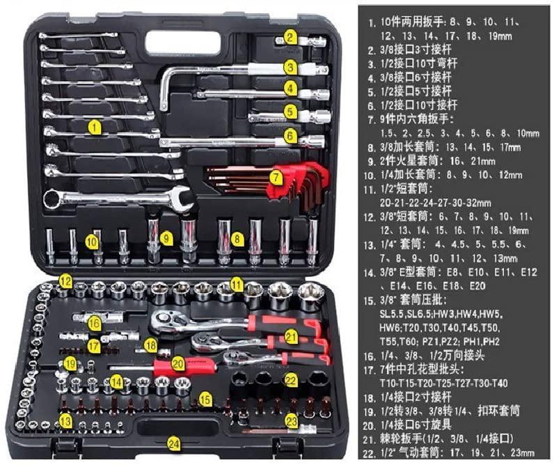 Peixiang Sturdy Wrench 120pcs Socket Set Car Repair Tool Auto Hand Tool Kit Ratchet Set Torque Wrench Chrome Vanadium Steel Auto Tools Repair Tools Safety