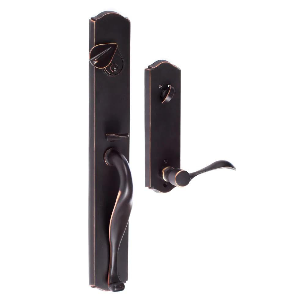 Wasatch  Bronze Door Knob Handle set with Slickrock Interior Trim