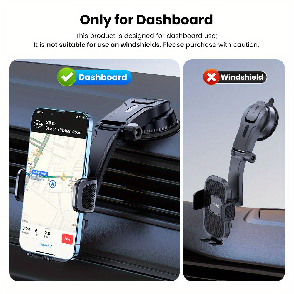 Upgrade Your Driving Experience with TOPK D38-E Car Phone Holder Mount - Compatible with All Phones!