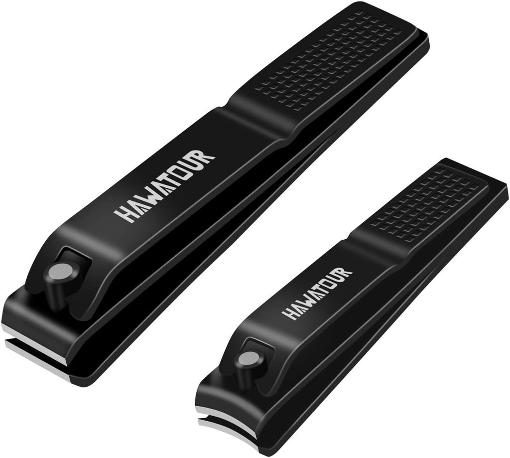 Nail Clippers Set, Ultra Sharp Sturdy Fingernail and Toenail Clipper Cutters with Visibly Tin Case by HAWATOUR